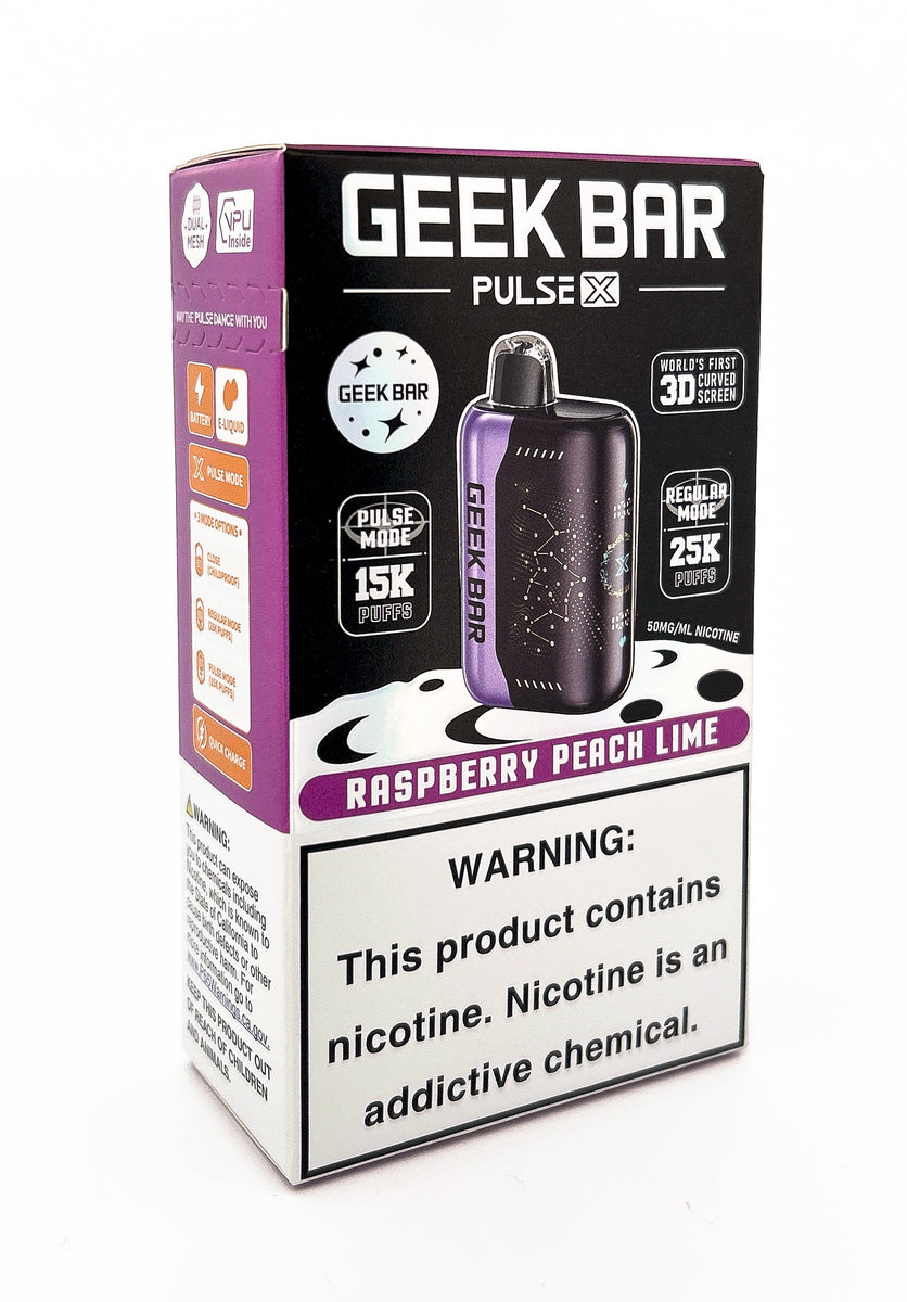 GEEK BAR PULSE X DISPOSABLE / RASPBERRY PEACH LIME / 50MG / 18ML