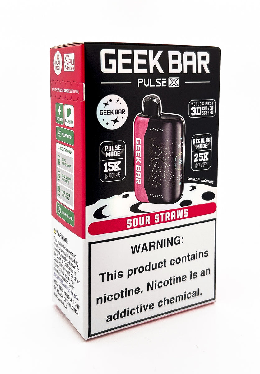 GEEK BAR PULSE X DISPOSABLE / SOUR STRAWS / 50MG / 18ML
