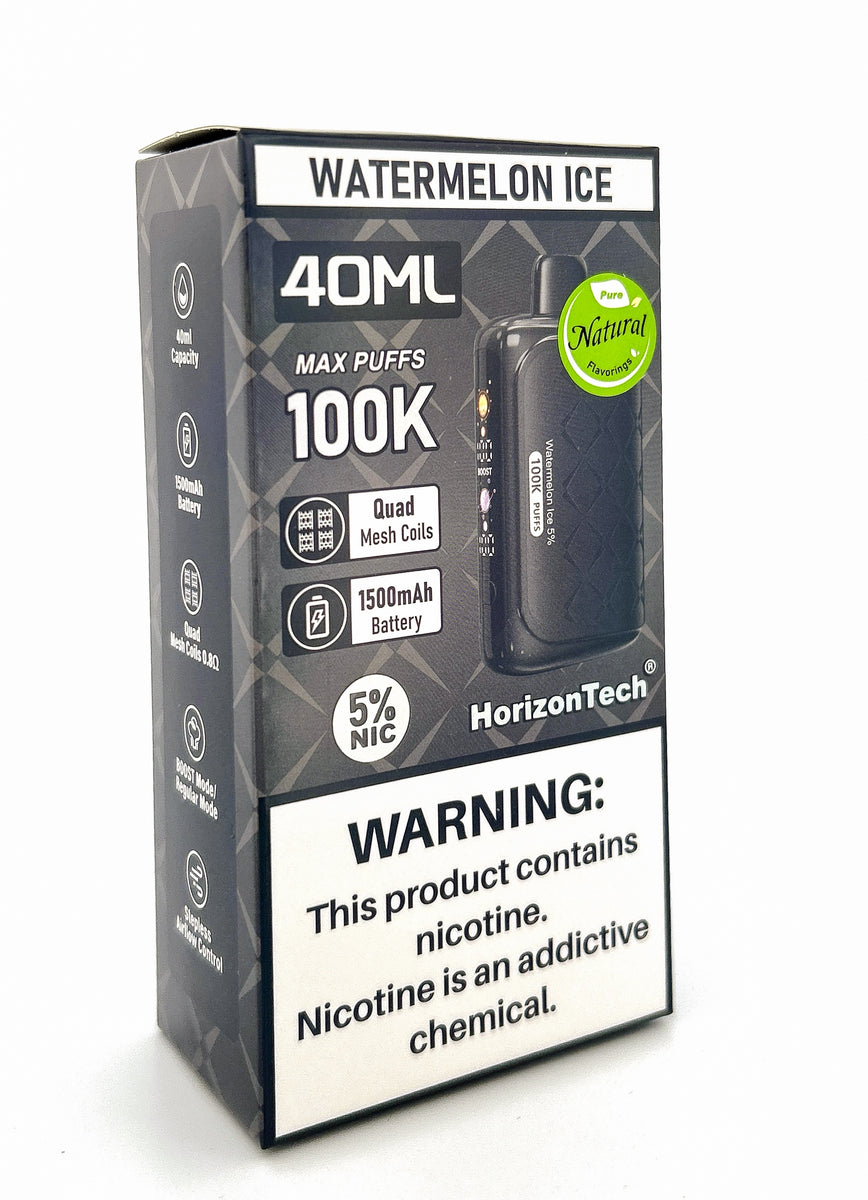 HORIZONTECH 100K DISPOSABLE / WATERMELON ICE / 50MG / 40ML / 100K PUFFS