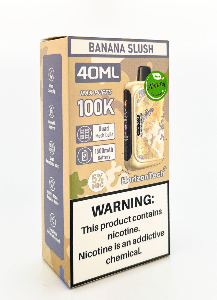 HORIZONTECH 100K DISPOSABLE / BANANA SLUSH / 50MG / 40ML / 100K PUFFS
