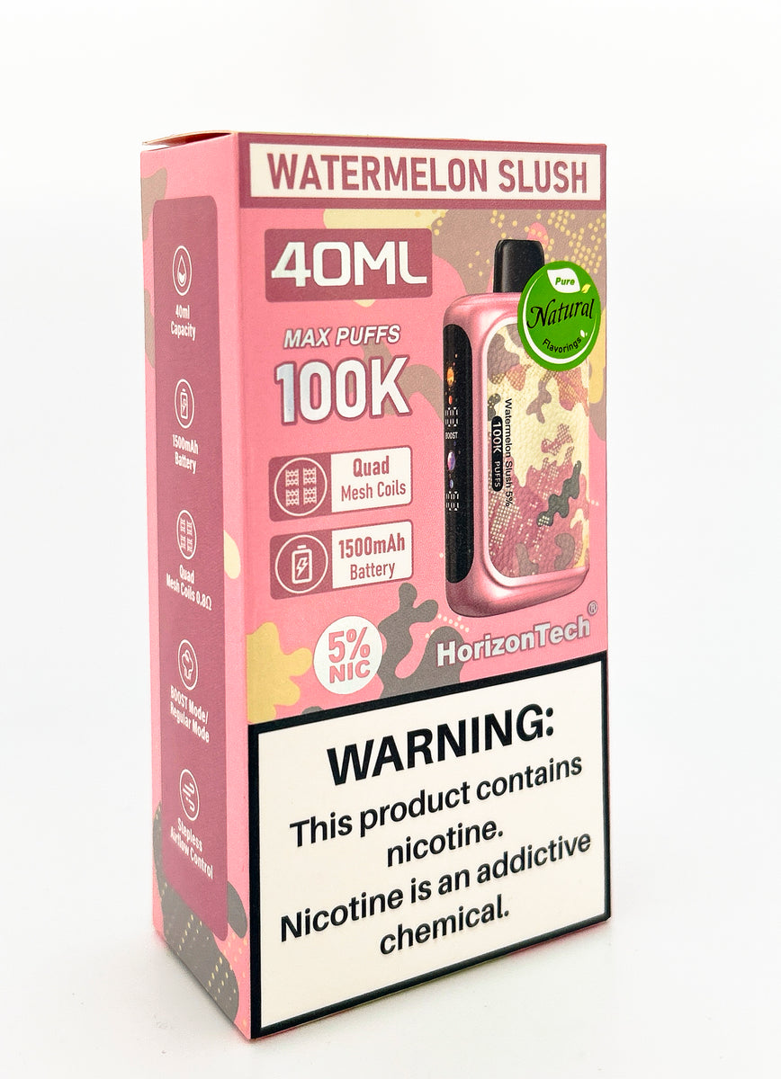 HORIZONTECH 100K DISPOSABLE / WATERMELON SLUSH / 50MG / 40ML / 100K PUFFS