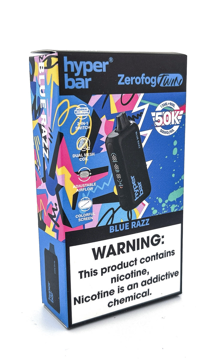 HYPERBAR ZERO FOG DISPOSABLE / BLUE RAZZ / 50MG / 22ML / 50K PUFFS