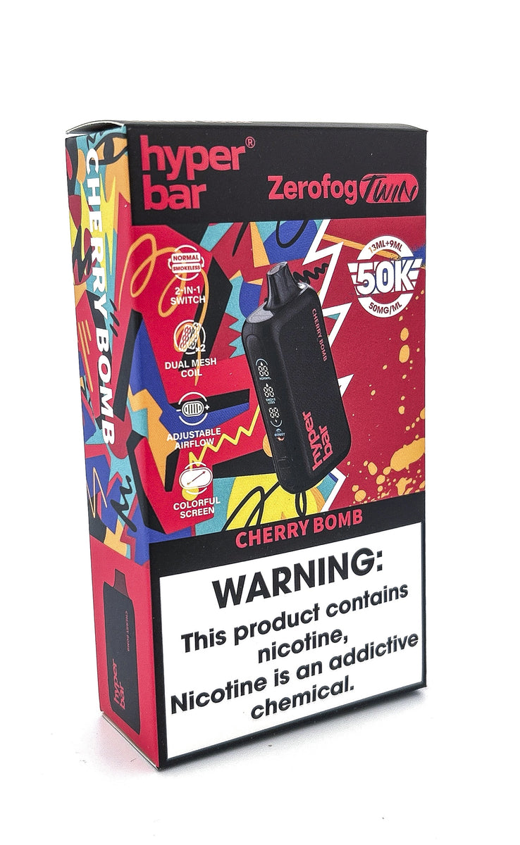 HYPERBAR ZERO FOG DISPOSABLE / CHERRY BOMB / 50MG / 22ML / 50K PUFFS