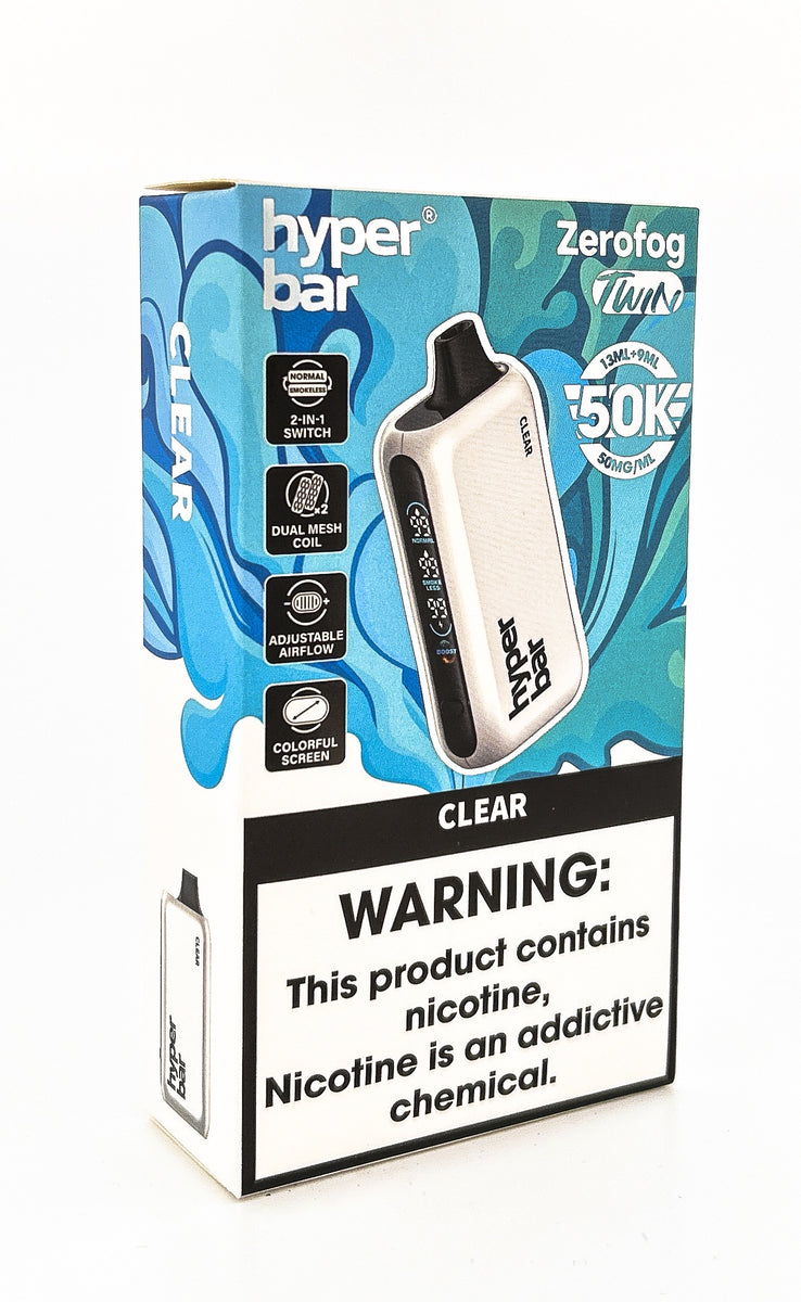 HYPERBAR ZERO FOG DISPOSABLE / CLEAR / 50MG / 22ML / 50K PUFFS