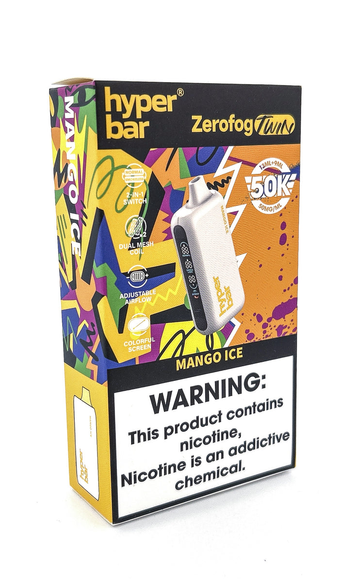 HYPERBAR ZERO FOG DISPOSABLE / MANGO ICE / 50MG / 22ML / 50K PUFFS