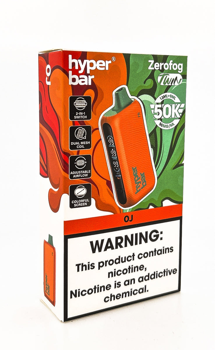 HYPERBAR ZERO FOG DISPOSABLE / OJ / 50MG / 22ML / 50K PUFFS