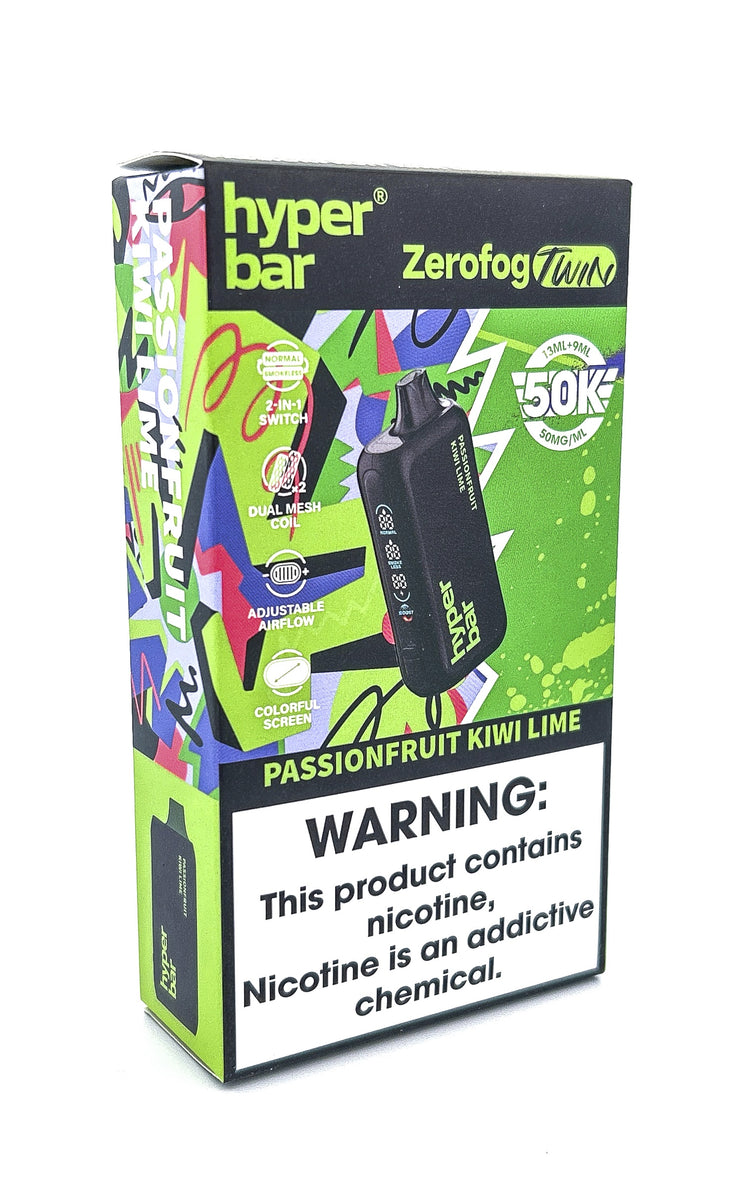 HYPERBAR ZERO FOG DISPOSABLE / PASSIONFRUIT KIWI LIME / 50MG / 22ML / 50K PUFFS