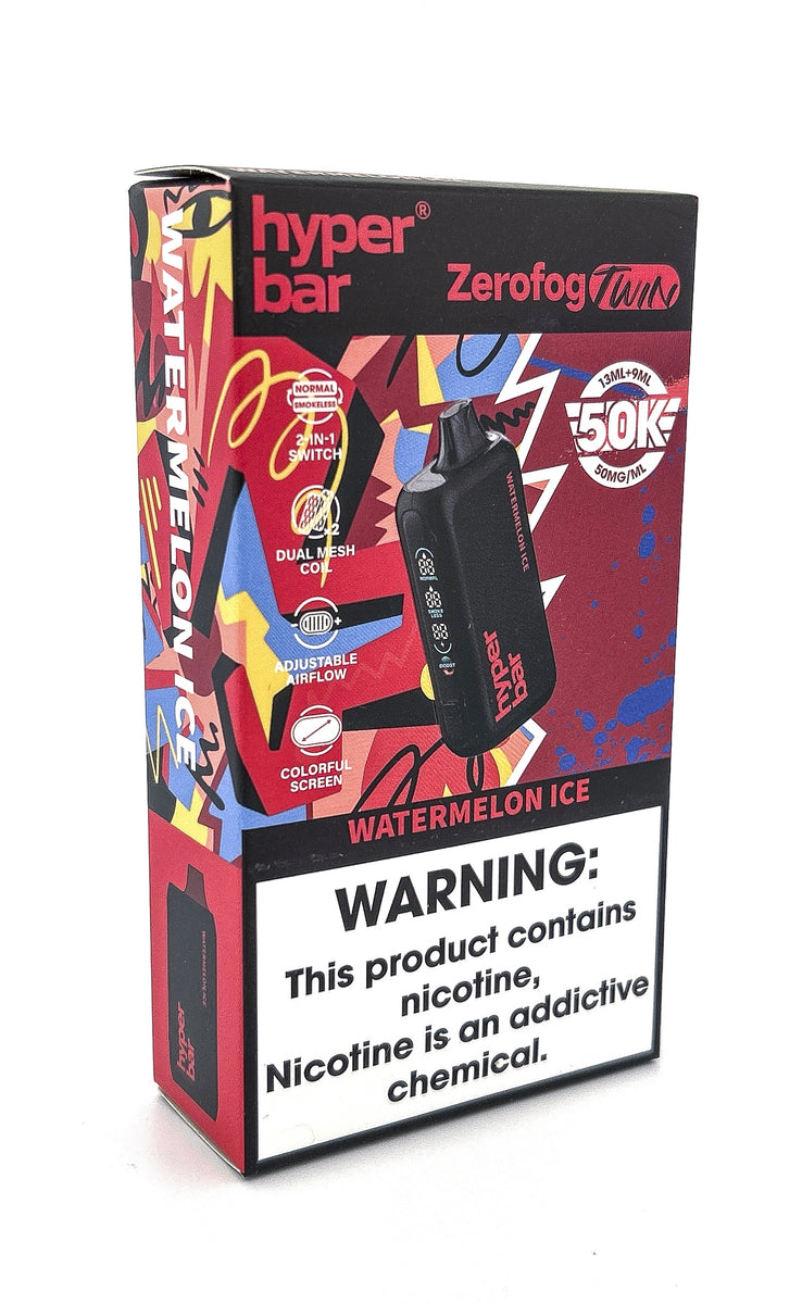 HYPERBAR ZERO FOG DISPOSABLE / WATERMELON ICE / 50MG / 22ML / 50K PUFFS