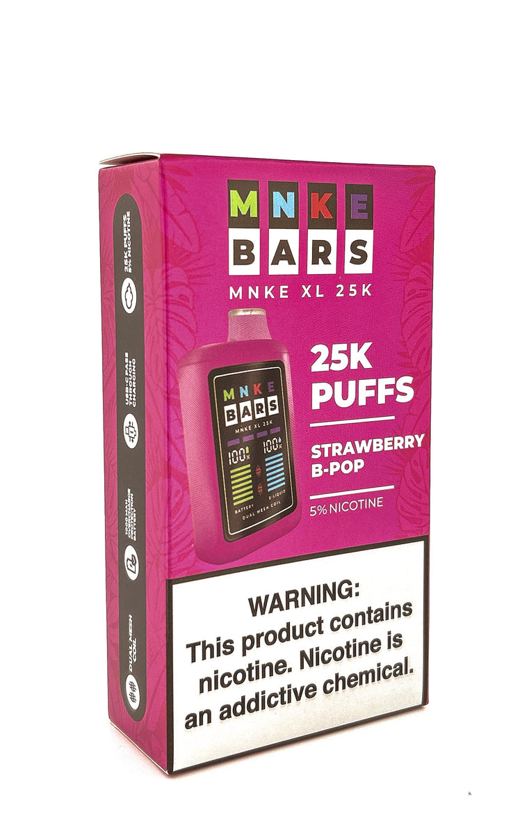 MNKE BARS XL DISPOSABLE / STRAWBERRY B POP / 50MG / 9ML / 25K PUFFS