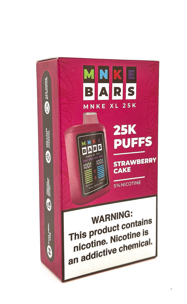 MNKE BARS XL DISPOSABLE / STRAWBERRY CAKE / 50MG / 9ML / 25K PUFFS