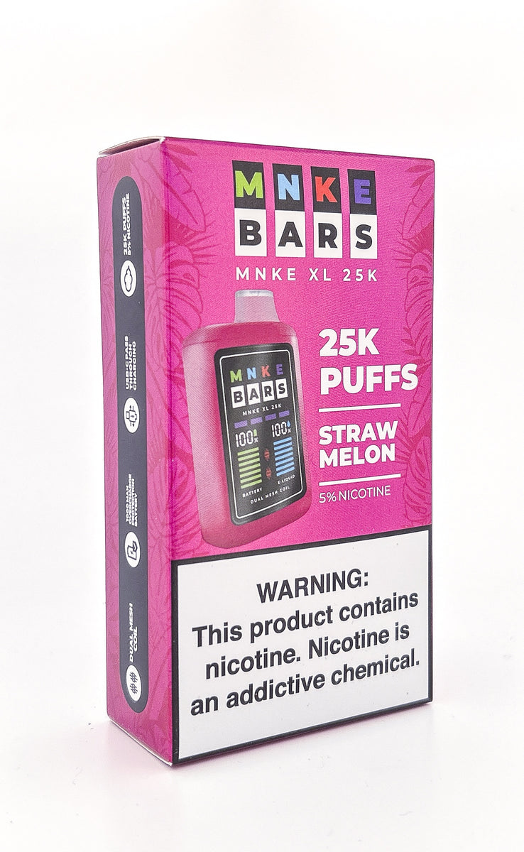 MNKE BARS XL DISPOSABLE / STRAW MELON / 50MG / 9ML / 25K PUFFS
