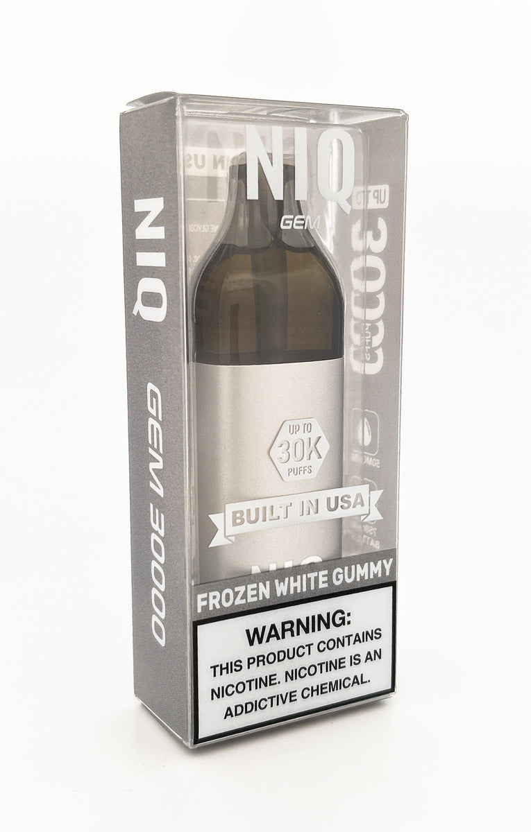 NIQ GEM DISPOSABLE / FROZEN WHITE GUMMY / 50MG / 16ML / 30K PUFFS