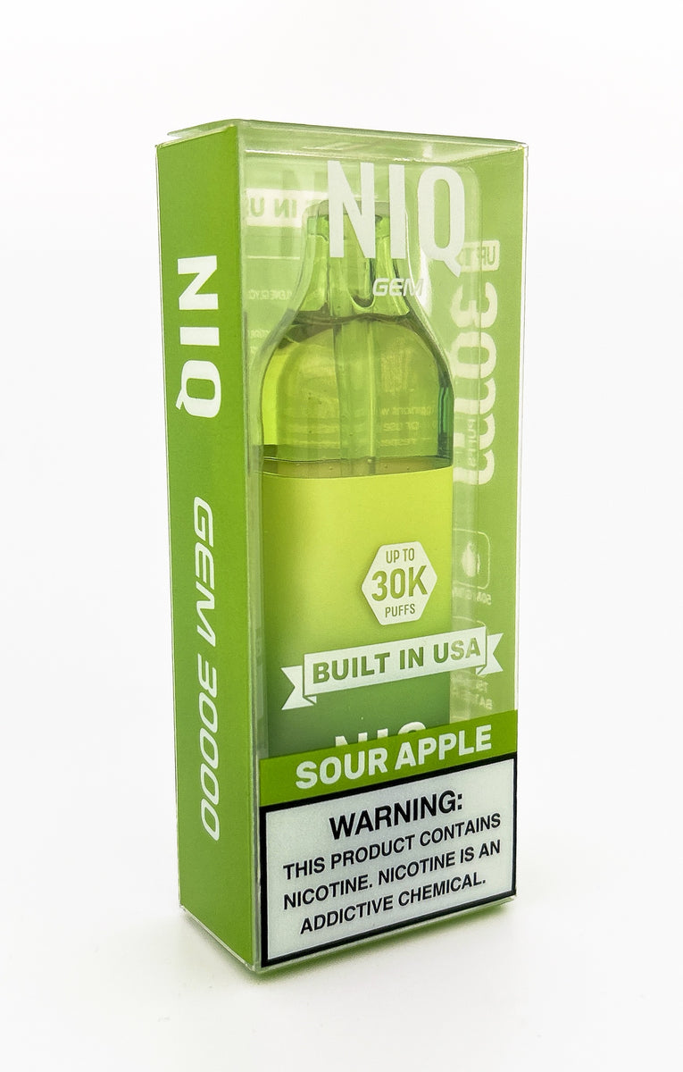 NIQ GEM DISPOSABLE / SOUR APPLE / 50MG / 16ML / 30K PUFFS