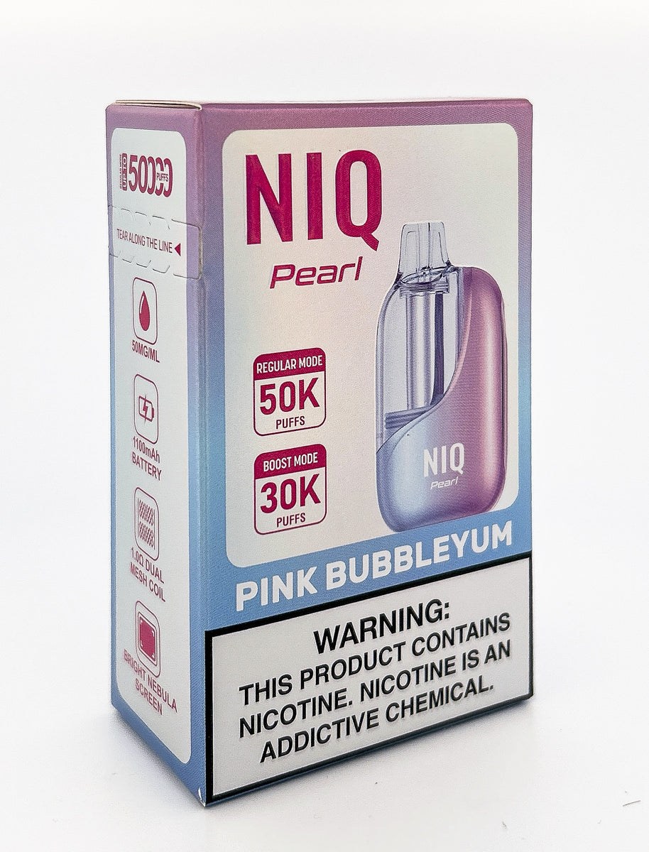 NiQ PEARL DISPOSABLE / PINK BUBBLEYUM / 50MG / 20ML / 50K PUFFS Vapor Lounge NiQ PEARL DISPOSABLE / PINK BUBBLEYUM / 50MG / 20ML / 50K PUFFS Vapor Lounge