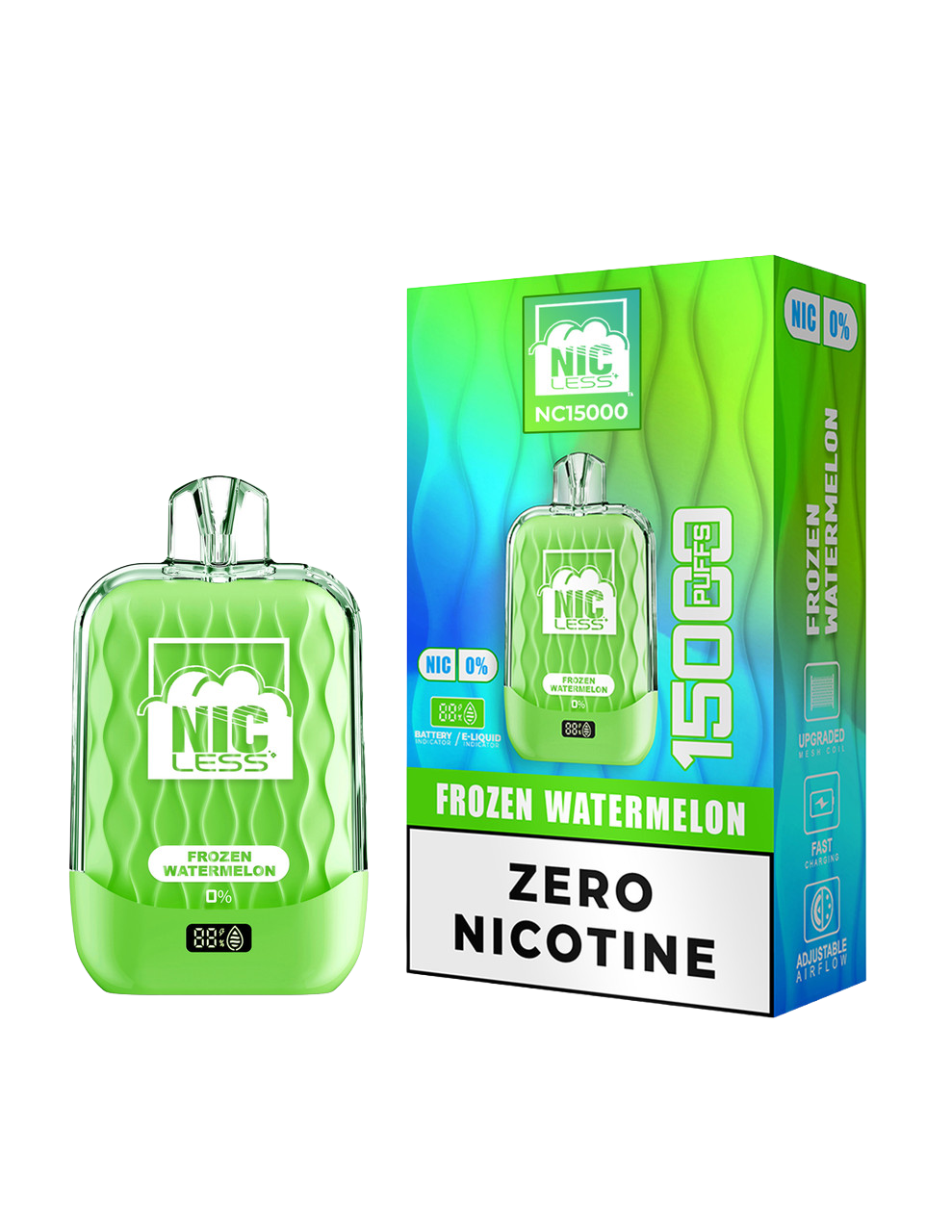 nic♥ NIC LESS NC15000 DISPOSABLE / BLUE RAZZ ICE / 00MG / 18ML / 15K