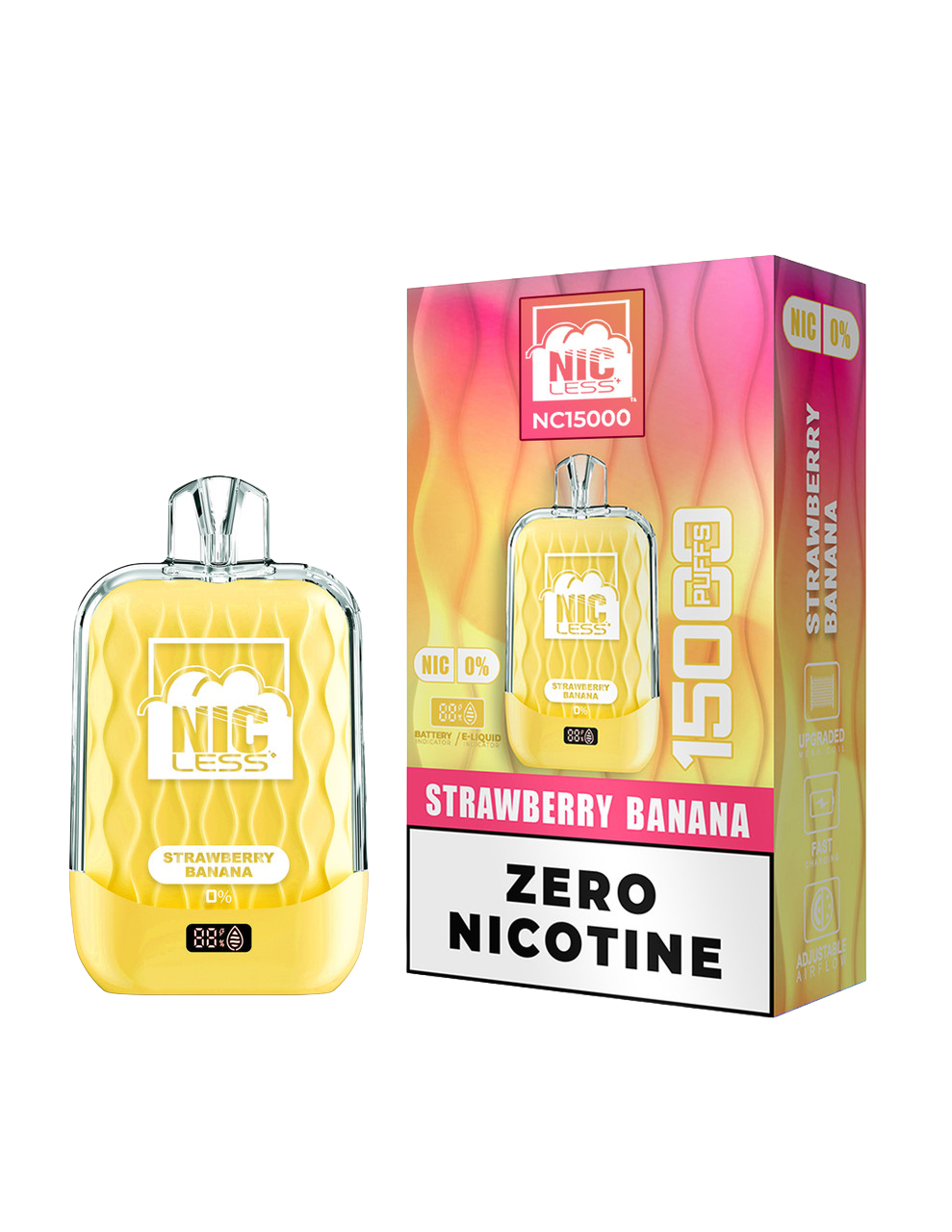 NIC LESS NC15000 DISPOSABLE / BLUE RAZZ ICE / 00MG / 18ML / 15K