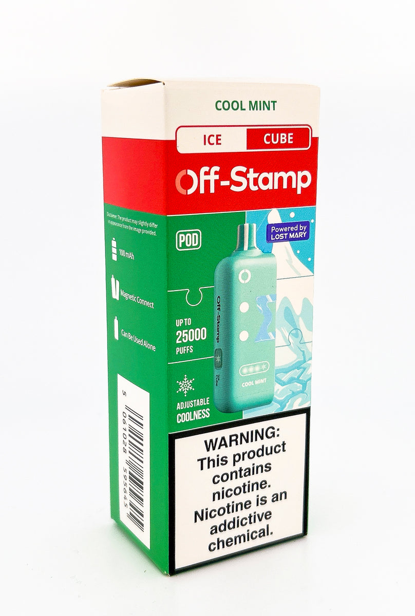 OFF STAMP X CUBE POD DISPOSABLE / COOL MINT / 50MG / 18ML / 25K PUFFS