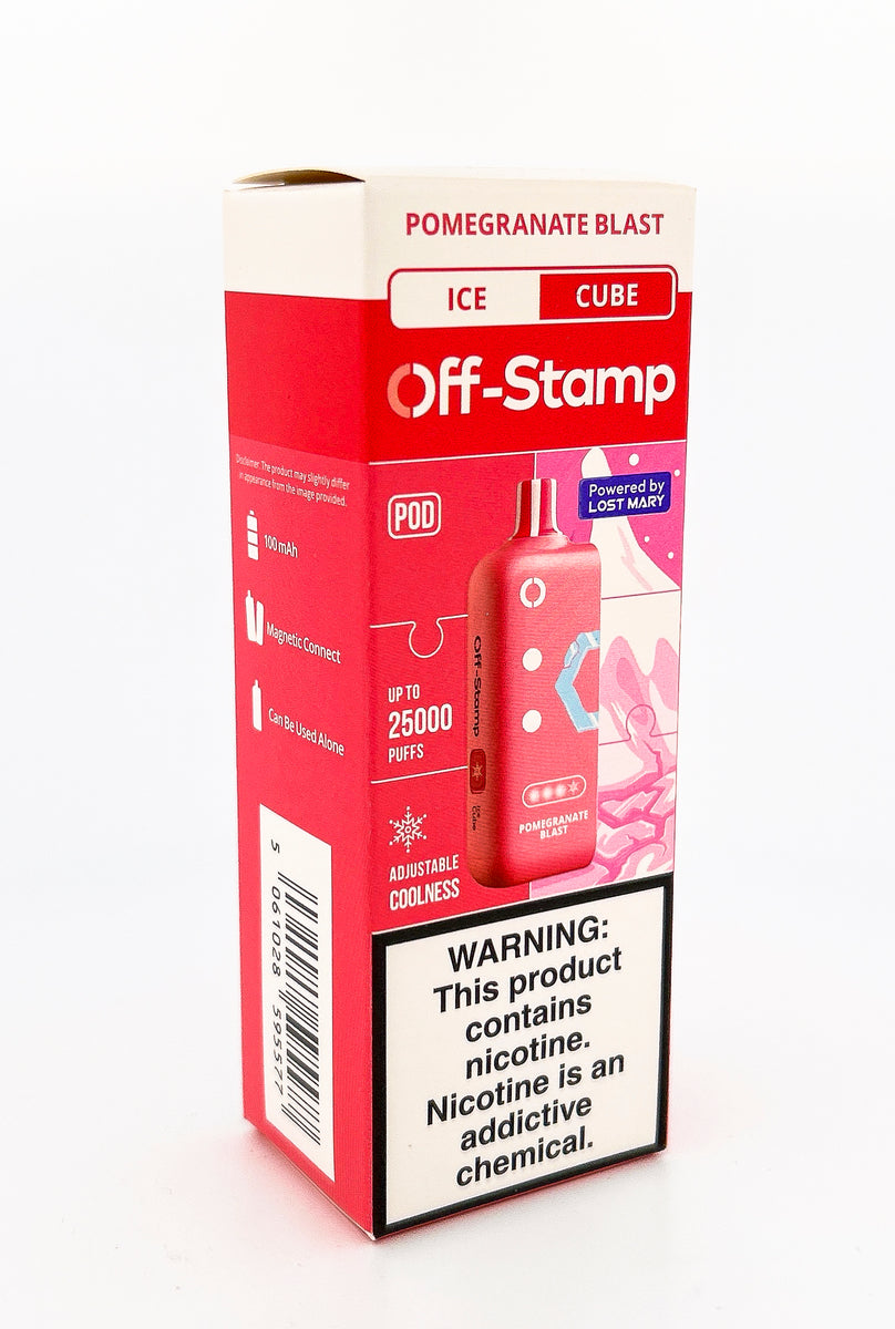 OFF STAMP X CUBE POD DISPOSABLE / POMEGRANATE BLAST / 50MG / 18ML / 25K PUFFS