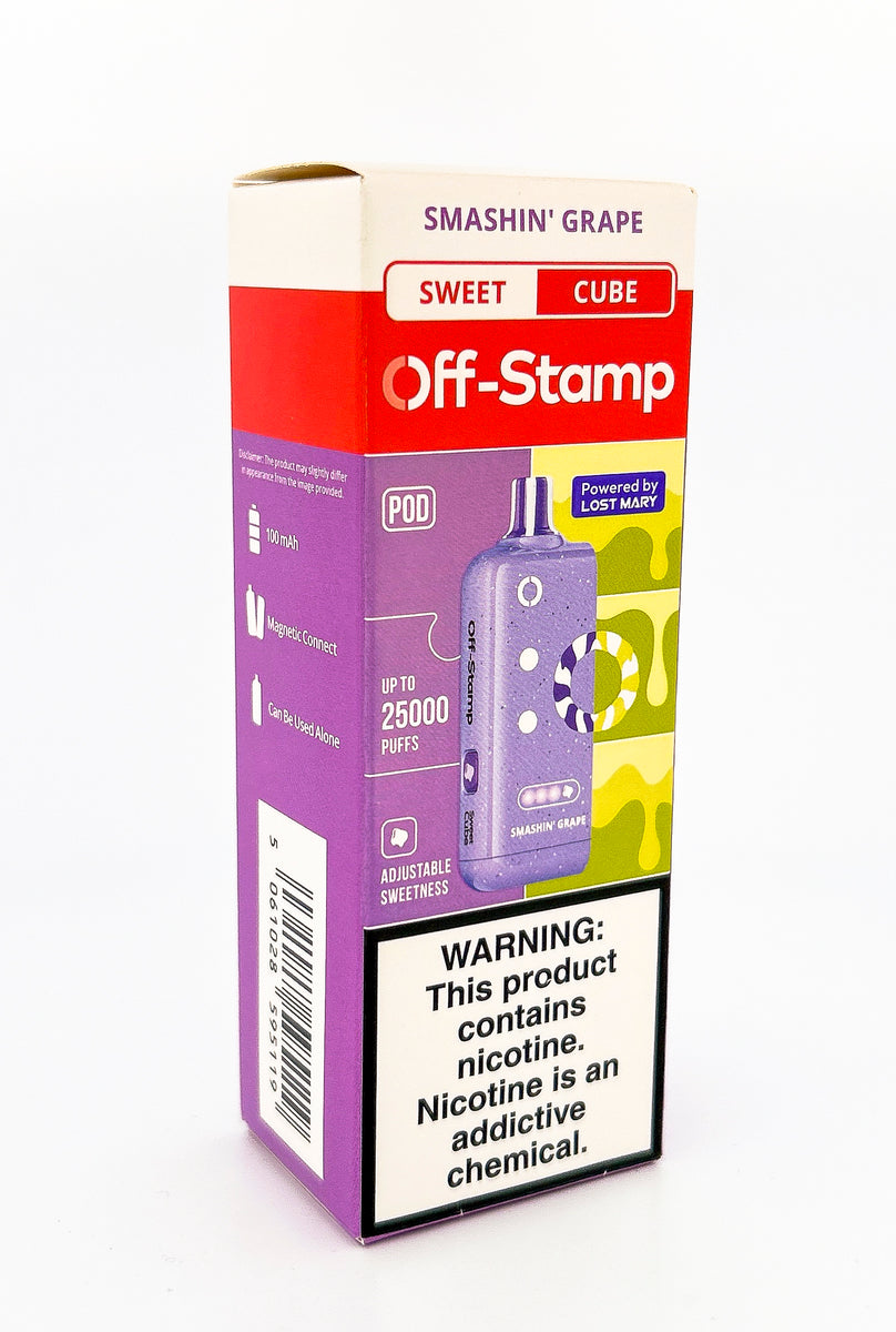 OFF STAMP X CUBE POD DISPOSABLE / SMASHIN' GRAPE / 50MG / 18ML / 25K PUFFS