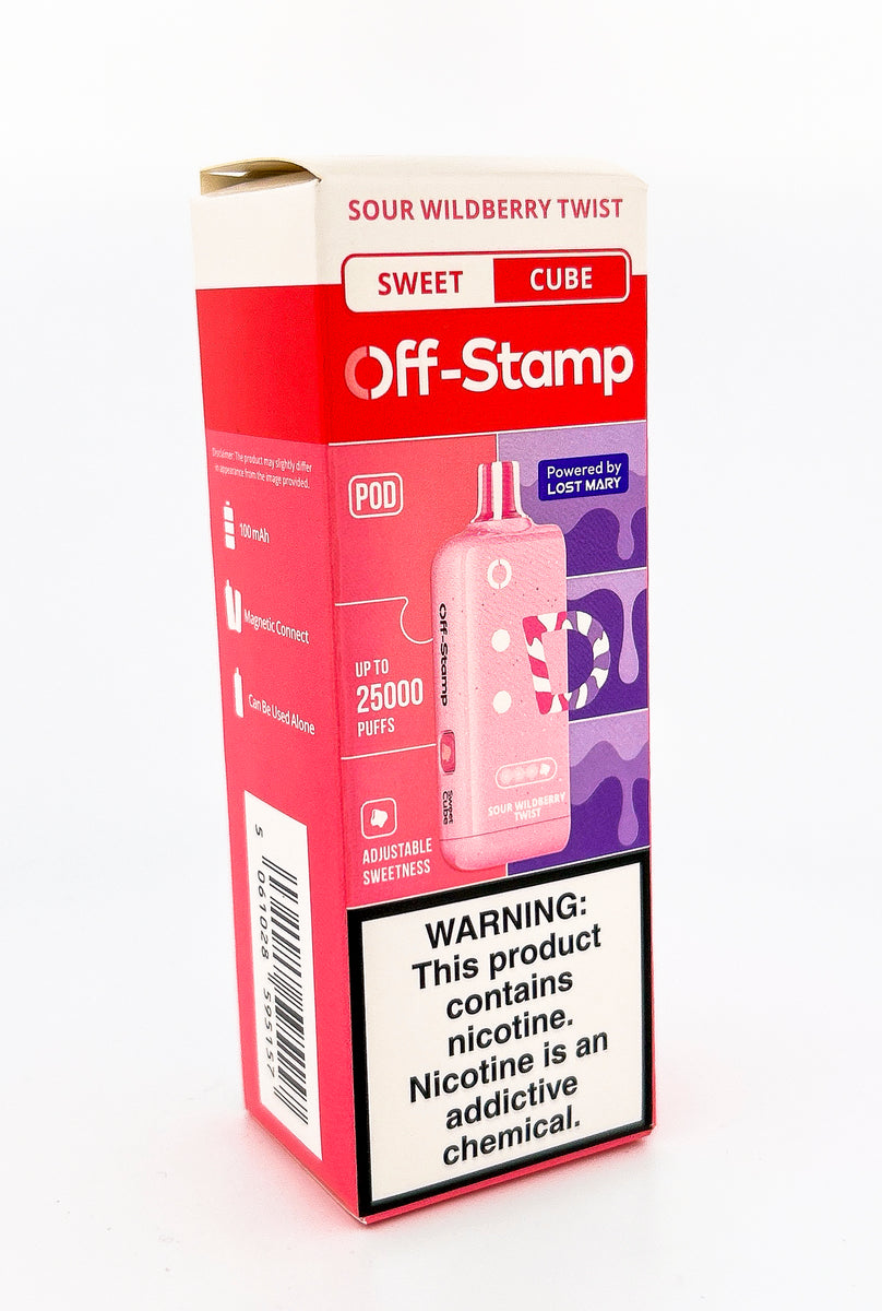 OFF STAMP X CUBE POD DISPOSABLE / SOUR WILDBERRY TWIST / 50MG / 18ML / 25K PUFFS