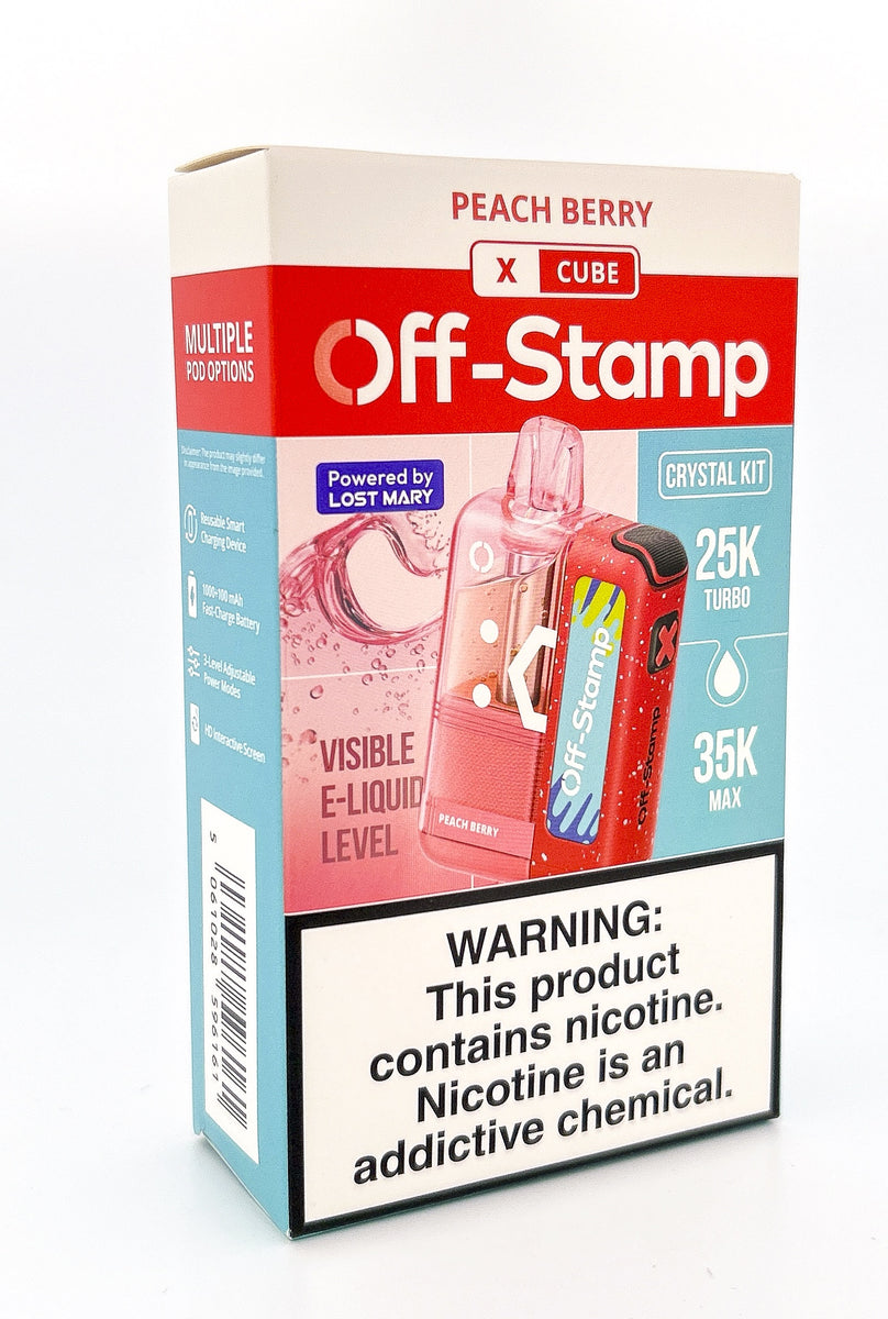 OFF STAMP X CUBE CRYSTAL KIT DISPOSABLE / PEACH BERRY / 50MG / 18ML / 25K PUFFS