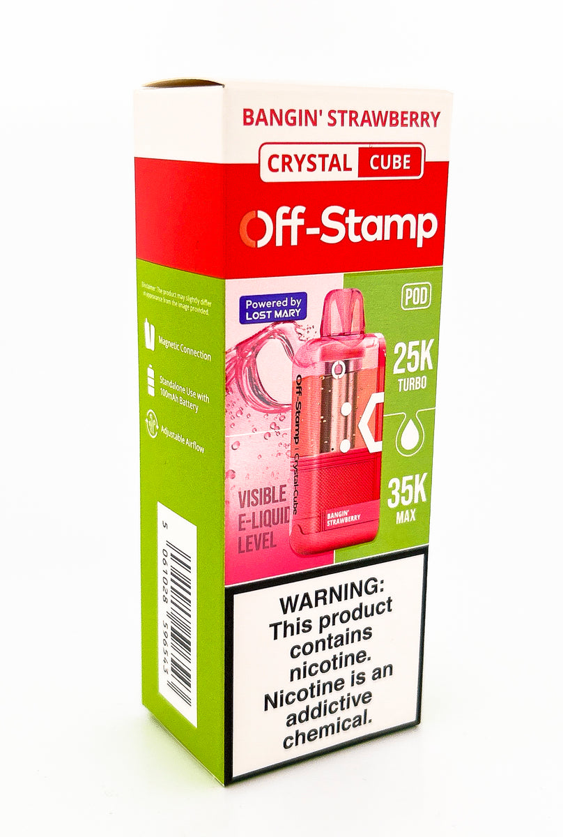 OFF STAMP X CUBE CRYSTAL POD DISPOSABLE / BANGIN' STRAWBERRY / 50MG / 18ML / 25K PUFFS