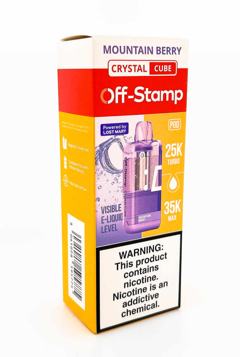 OFF STAMP X CUBE CRYSTAL POD DISPOSABLE / MOUNTAIN BERRY / 50MG / 18ML / 25K PUFFS