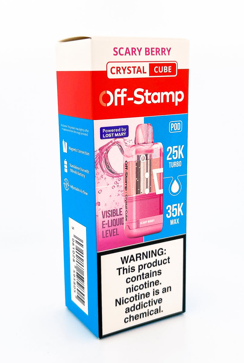 OFF STAMP X CUBE CRYSTAL POD DISPOSABLE / SCARY BERRY / 50MG / 18ML / 25K PUFFS