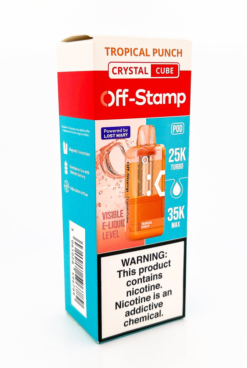 OFF STAMP X CUBE CRYSTAL POD DISPOSABLE / TROPICAL PUNCH / 50MG / 18ML / 25K PUFFS