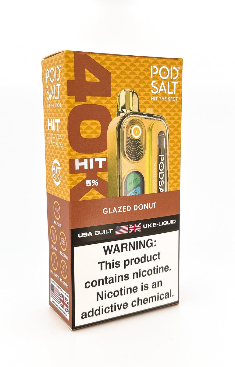 POD SALT HIT 40K DISPOSABLE / GLAZED DONUT / 50MG / 18ML / 40K PUFFS