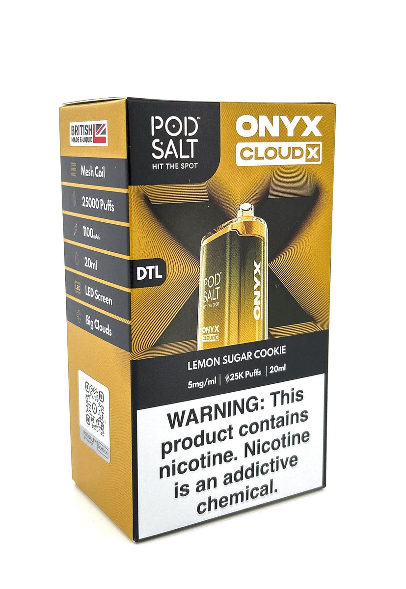 POD SALT ONYX CLOUD X DISPOSABLE / LEMON SUGAR COOKIE / 5MG / 20ML / 25K PUFFS