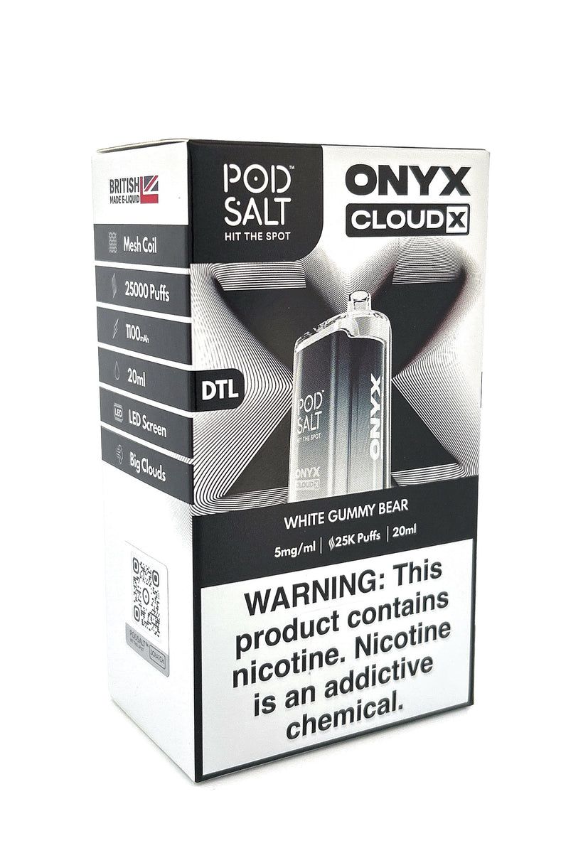 POD SALT ONYX CLOUD X DISPOSABLE / WHITE GUMMY BEAR / 5MG / 20ML / 25K PUFFS