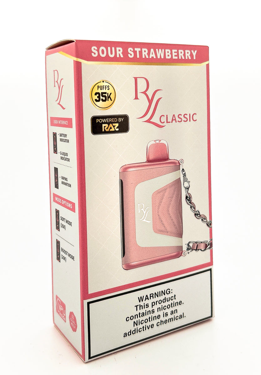 RAZ RYL DISPOSABLE / SOUR STRAWBERRY / 50MG / 16.5ML / 35K PUFFS