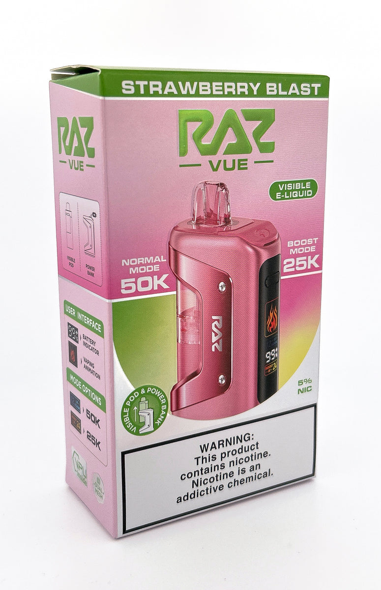 RAZ VUE 50K DISPOSABLE KIT / STRAWBERRY BLAST / 50MG / 13ML / 50K PUFFS