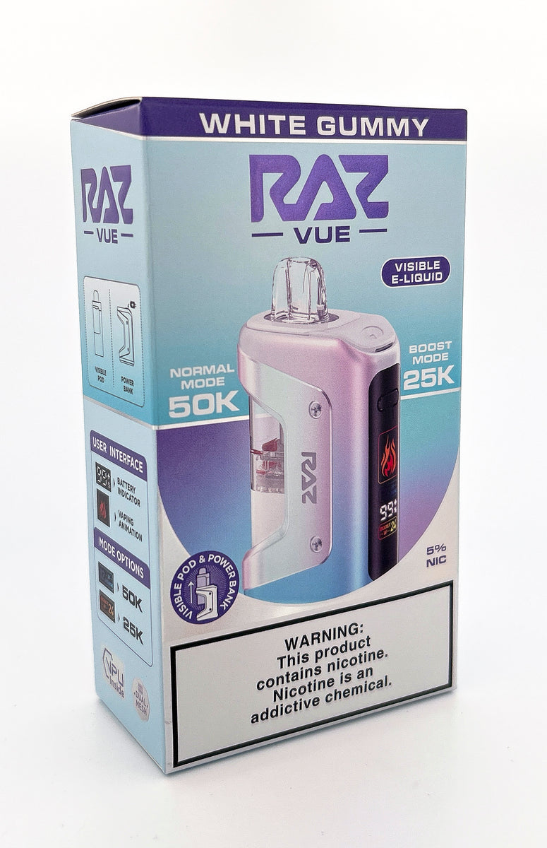 RAZ VUE 50K DISPOSABLE KIT / WHITE GUMMY / 50MG / 13ML / 50K PUFFS