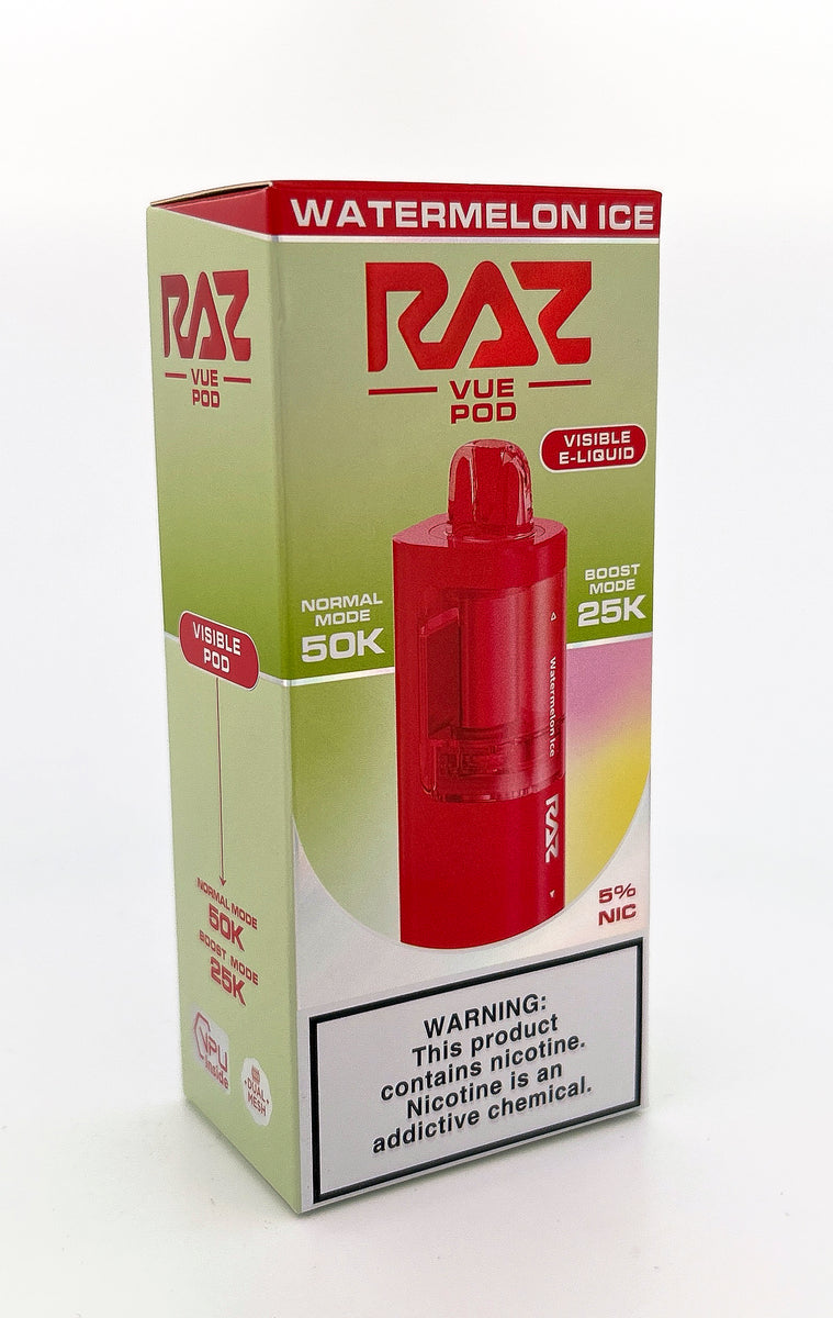 RAZ VUE 50K DISPOSABLE POD / WATERMELON ICE / 50MG / 13ML / 50K PUFFS