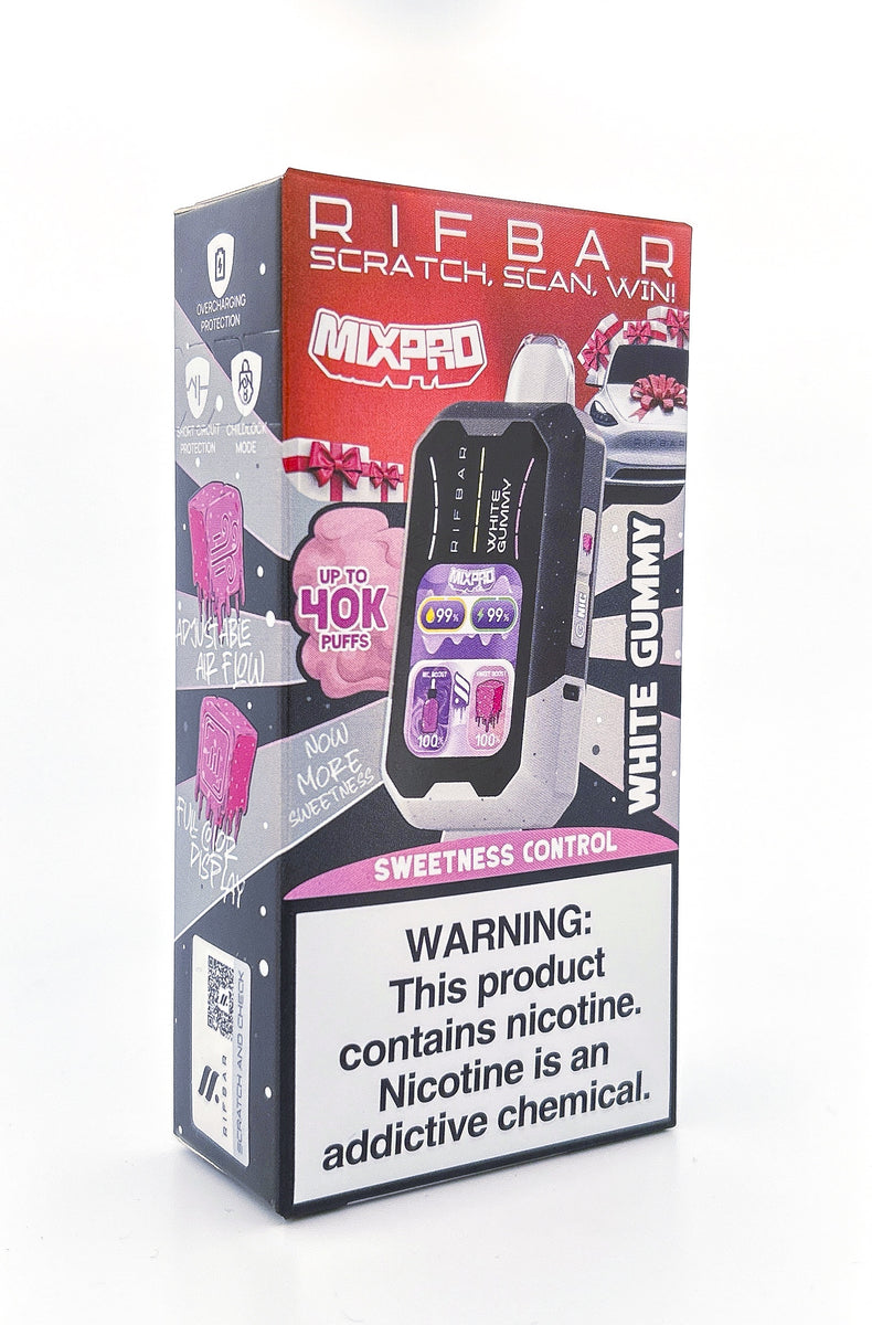 RIFBAR MIXPRO DISPOSABLE / WHITE GUMMY / 50MG / 18ML / 40K PUFF