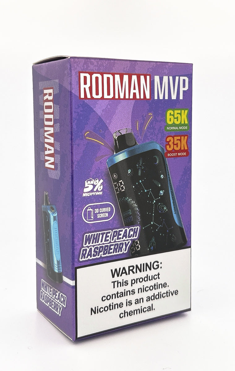 RODMAN MVP 65K DISPOSABLE / WHITE PEACH RASPBERRY / 50MG / 18ML