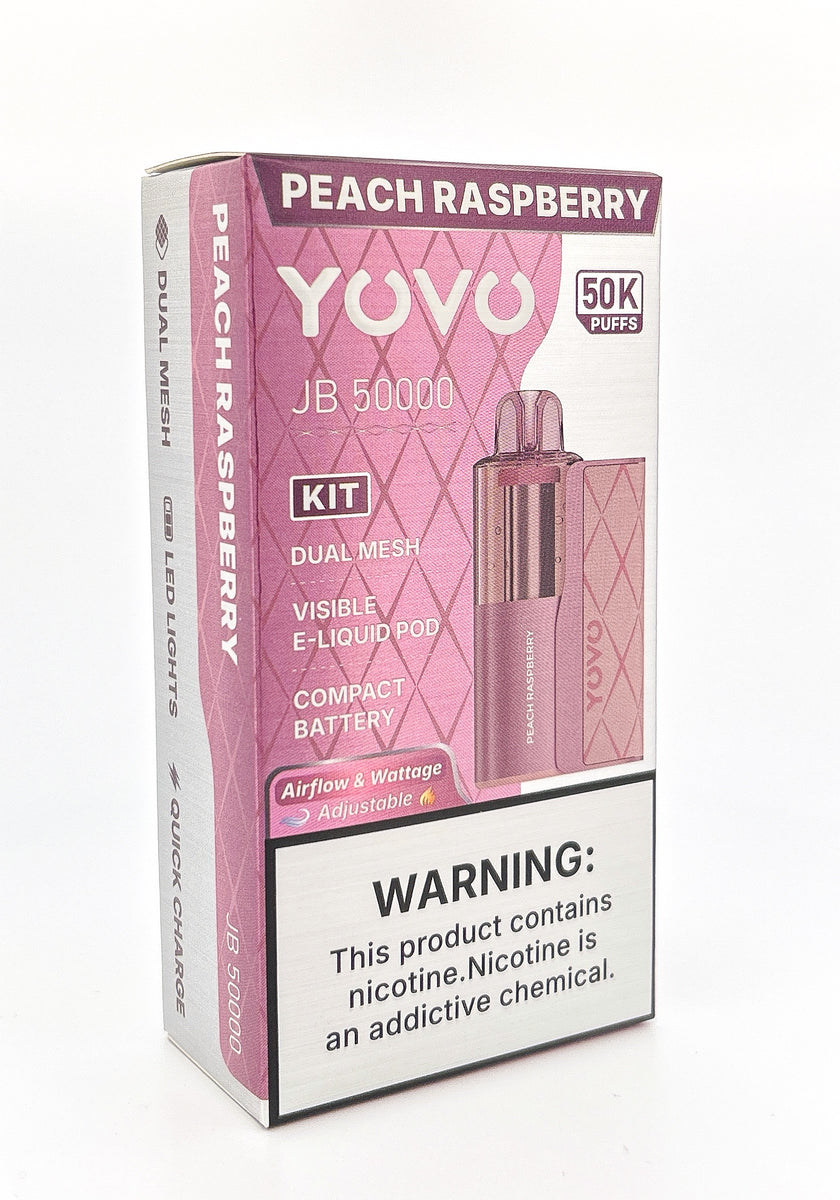 YOVO JB50000 DISPOSABLE KIT DISPOSABLE / PEACH RASPBERRY / 50MG / 15ML / 50K PUFF