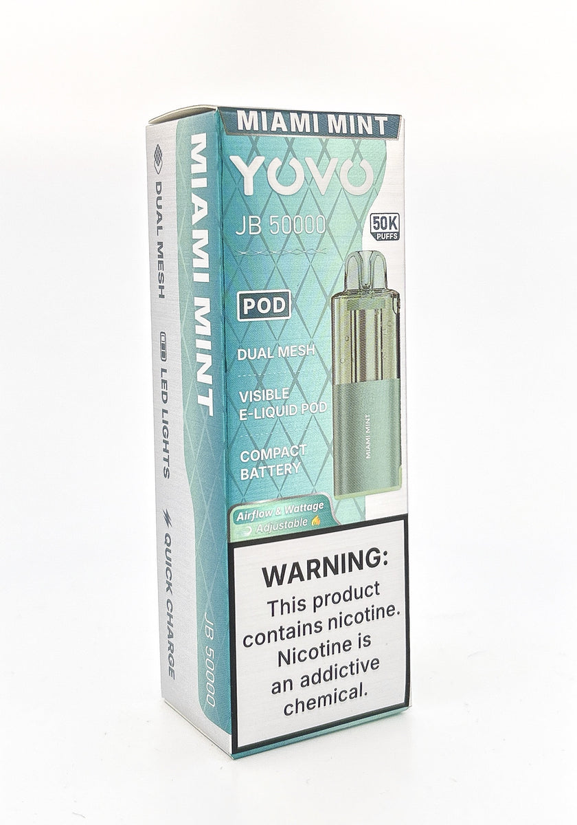YOVO JB50000 POD DISPOSABLE / MIAMI MINT / 50MG / 15ML / 50K PUFF